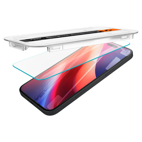 Protector de pantalla Spigen iPhone 16 Plus / iPhone 16 – GLAS.tR EZ Fit (paquete de 2)